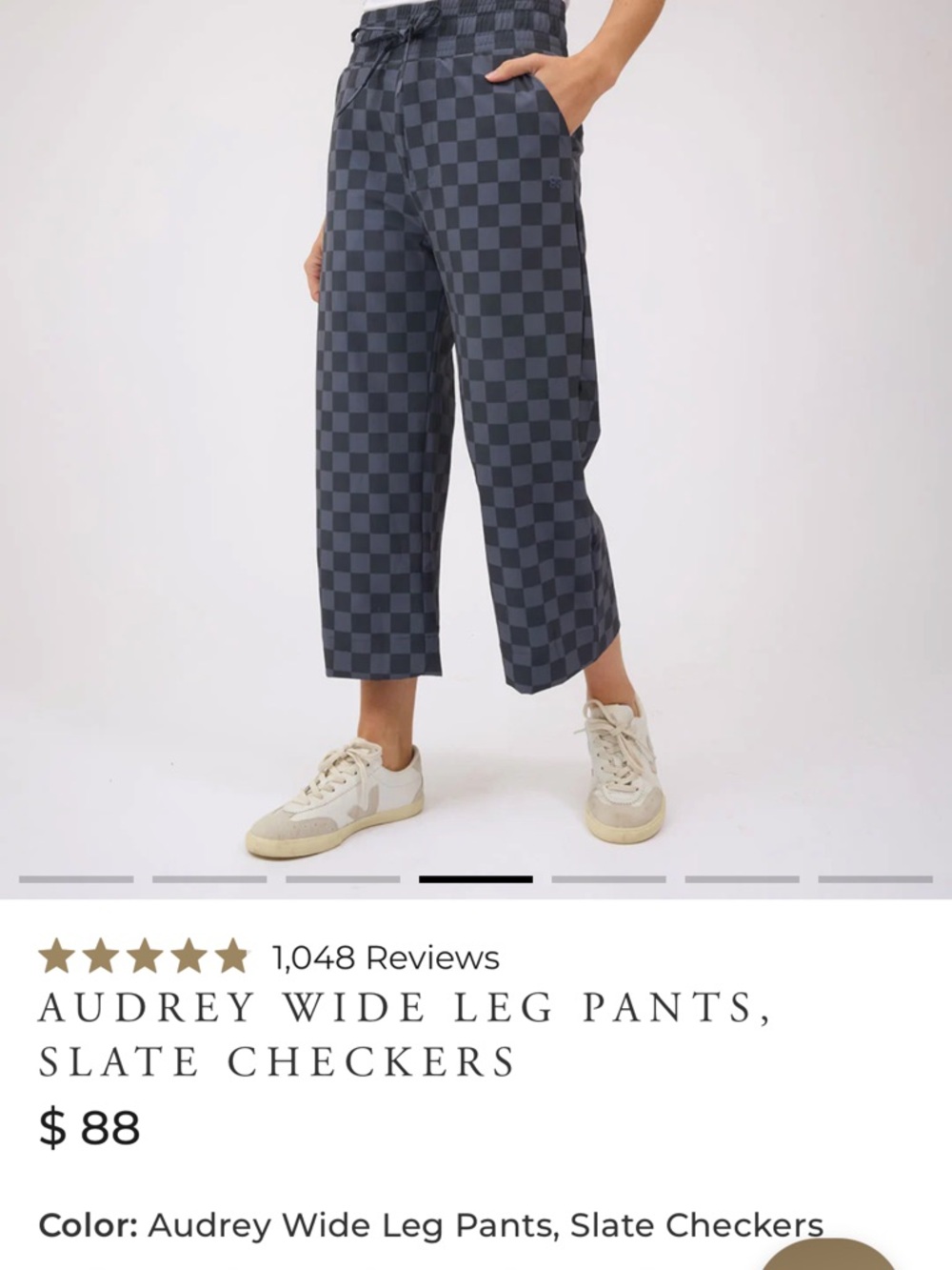 Albion Slate Check Wide-Leg Pants